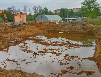 Откачка воды с участка Вельяминово